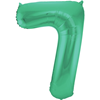 Groene Metallic Mat Folieballon Cijfer 7